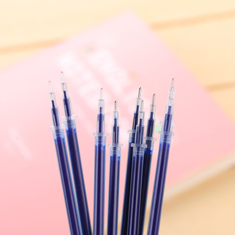 50 tk musta täitematerjali 0,5 mm punane sinine täitke kontoritarbed Kawaii kooli statsionaarne geelpliiatsi täitmine kirjatarvete hulgimüük