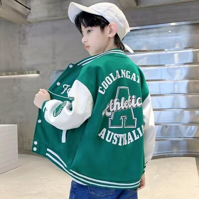 Детски дрехи Есенно бейзболно яке за момчета Нова тенденция за момче Голямо момче Есенни детски пролетни и есенни стилове