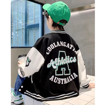 Детски дрехи Есенно бейзболно яке за момчета Нова тенденция за момче Голямо момче Есенни детски пролетни и есенни стилове