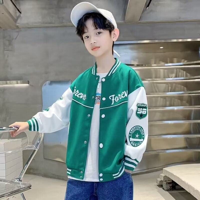 Детски дрехи Есенно бейзболно яке за момчета Нова тенденция за момче Голямо момче Есенни детски пролетни и есенни стилове