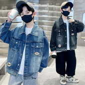 Dječja odjeća Traper jakne za dječake Oštećene 4-14 godina Ležerna dječja jean jakna Proljeće Jesen Tinejdžerski kaput Gornja odjeća