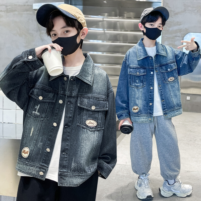 Dječja odjeća Traper jakne za dječake Oštećene 4-14 godina Ležerna dječja jean jakna Proljeće Jesen Tinejdžerski kaput Gornja odjeća