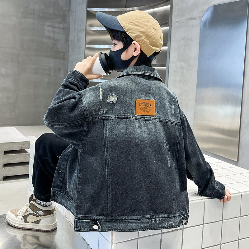 Dječja odjeća Traper jakne za dječake Oštećene 4-14 godina Ležerna dječja jean jakna Proljeće Jesen Tinejdžerski kaput Gornja odjeća