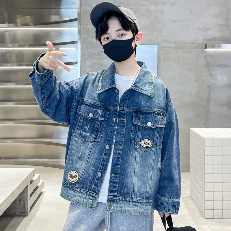 Dječja odjeća Traper jakne za dječake Oštećene 4-14 godina Ležerna dječja jean jakna Proljeće Jesen Tinejdžerski kaput Gornja odjeća