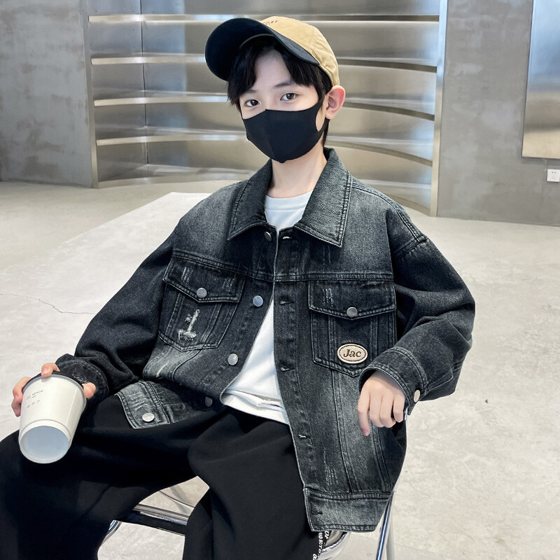 Dječja odjeća Traper jakne za dječake Oštećene 4-14 godina Ležerna dječja jean jakna Proljeće Jesen Tinejdžerski kaput Gornja odjeća