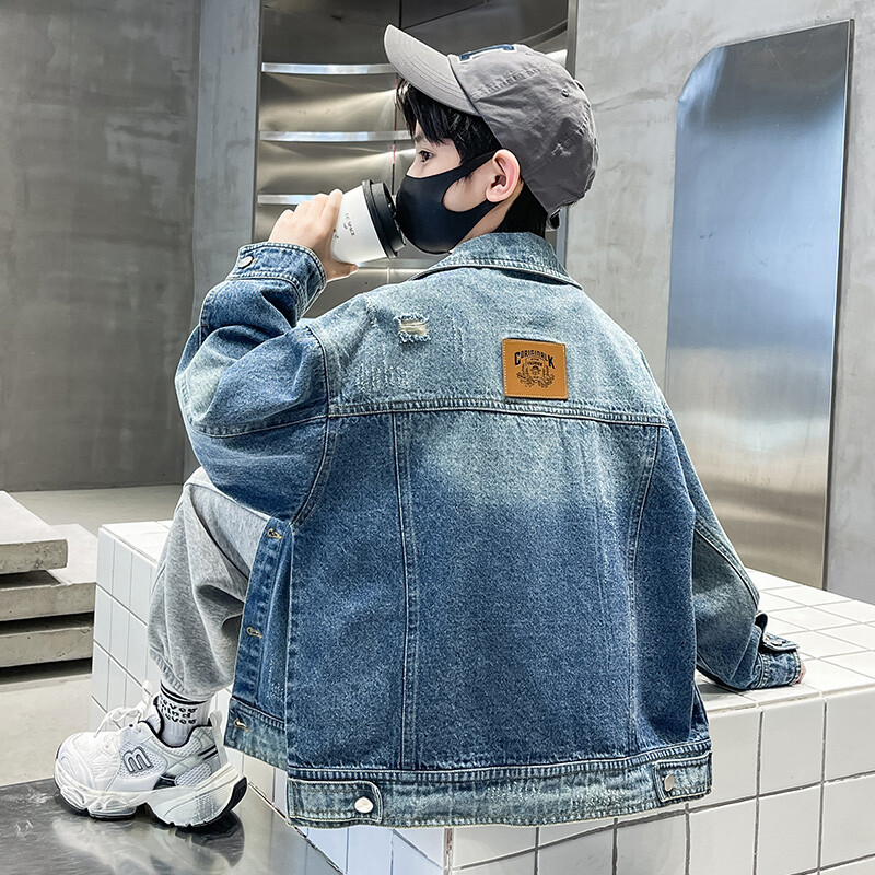 Dječja odjeća Traper jakne za dječake Oštećene 4-14 godina Ležerna dječja jean jakna Proljeće Jesen Tinejdžerski kaput Gornja odjeća
