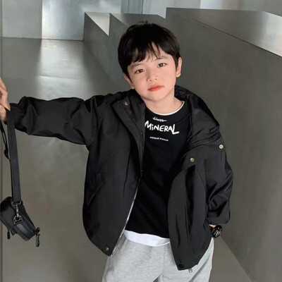 Kaputi za dječake 4 5 6 7 8 9 10 godina Jednobojne dječje jakne za dječake za proljeće jesen Kaputi za dječake 2024. Dječja vjetrovka Ležerna odjeća