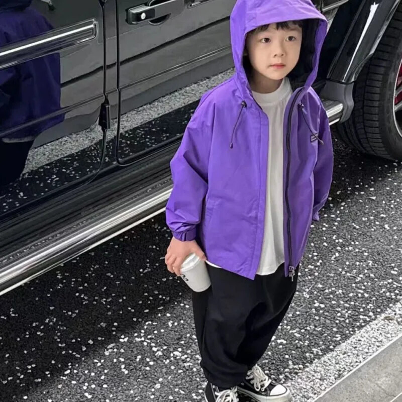 Kaputi za dječake 4 5 6 7 8 9 10 godina Jednobojne dječje jakne za dječake za proljeće jesen Kaputi za dječake 2024. Dječja vjetrovka Ležerna odjeća