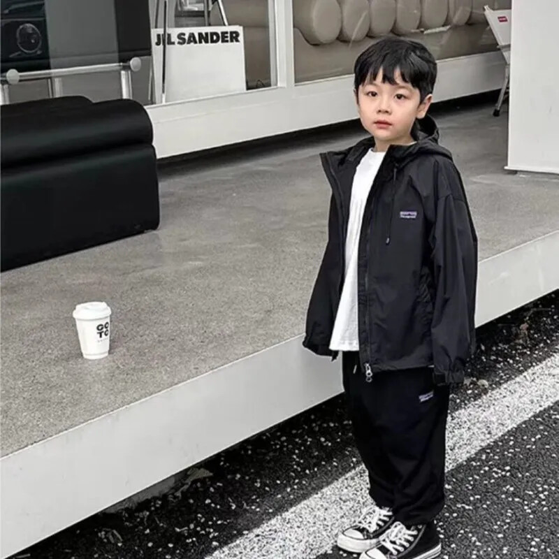 Kaputi za dječake 4 5 6 7 8 9 10 godina Jednobojne dječje jakne za dječake za proljeće jesen Kaputi za dječake 2024. Dječja vjetrovka Ležerna odjeća