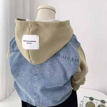 Baby Boys Jean Coat Παιδικά εξωτερικά ενδύματα με κουκούλα Όμορφο αντιανεμικό μπουφάν για μωρά 2024 Άνοιξη φθινόπωρο παιδικά ρούχα