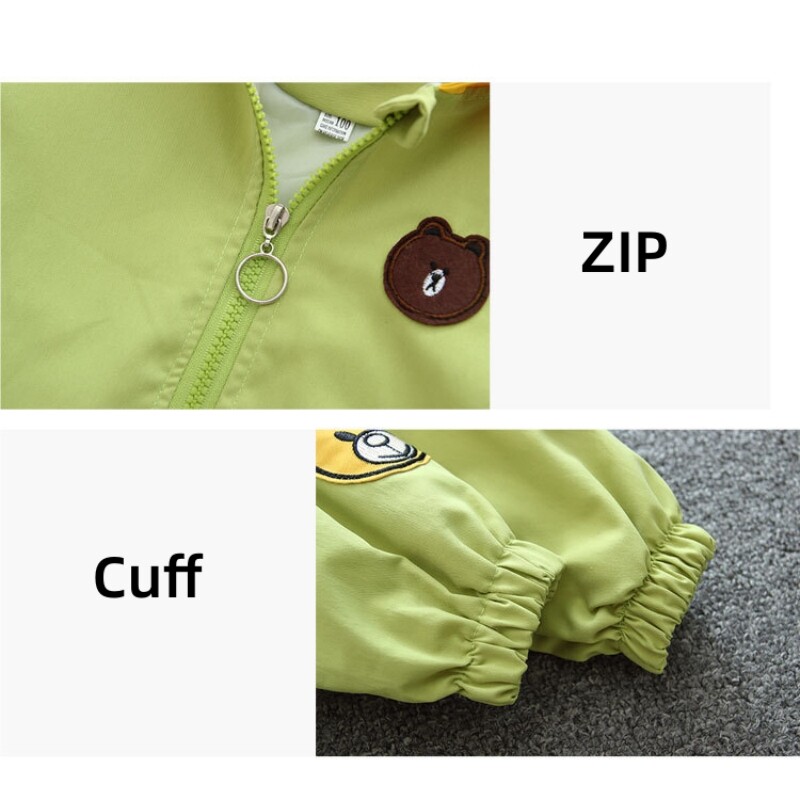 Proljeće jesen Jakne za djevojčice Dječja gornja odjeća s kapuljačom i medvjedom iz crtanog filma Vjetrootporna kaputi za dječake Dječja odjeća u stilu lastinog repa