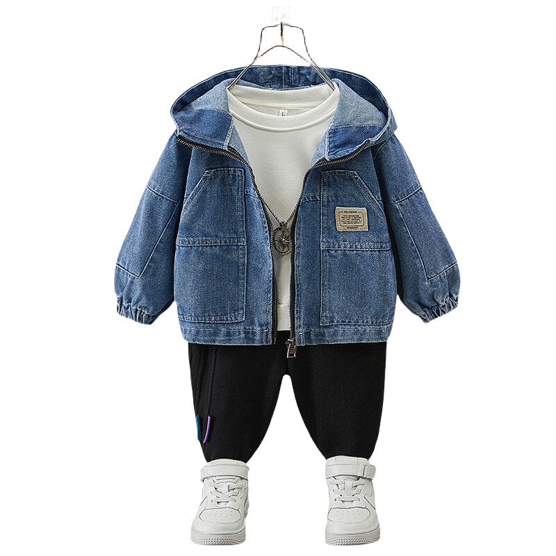 Палто за момчета Яке Памучно връхно облекло Windbreak 2024 Cool Jean Пролет Есен Палто Спортно тийнейджърско детско топло облекло