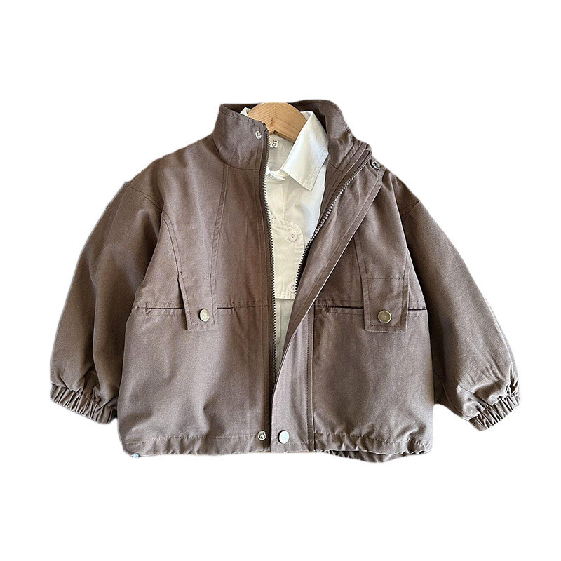 Dječački kaput Jakna Pamučna gornja odjeća Kaput 2023 kaki proljeće jesen dječja topla odjeća otporna na vjetar