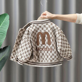 Proljetni kaput za dječake kaki boje 2024. Novo proljeće i jesen Cool Dječja modna samtasta jakna s jednim kopčanjem Bejzbol odijelo za dječake