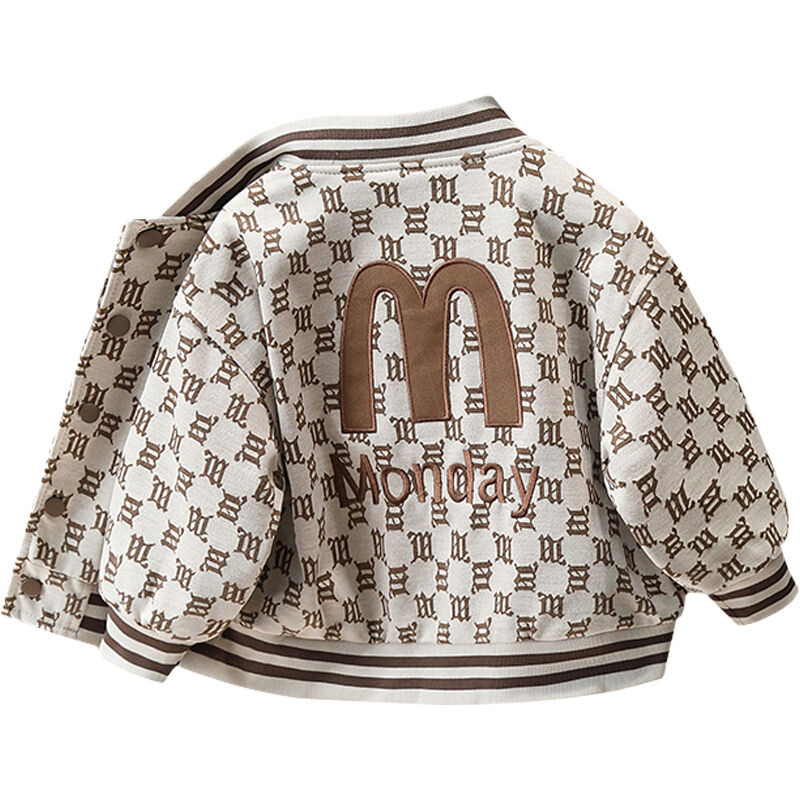 Proljetni kaput za dječake kaki boje 2024. Novo proljeće i jesen Cool Dječja modna samtasta jakna s jednim kopčanjem Bejzbol odijelo za dječake