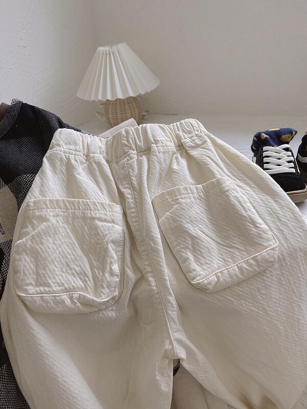 Nove jesenske 2024. dječje široke hlače Jednobojne široke hlače za dječake Modne hlače s džepovima za djevojčice Harem hlače za bebe Pamučna odjeća za bebe