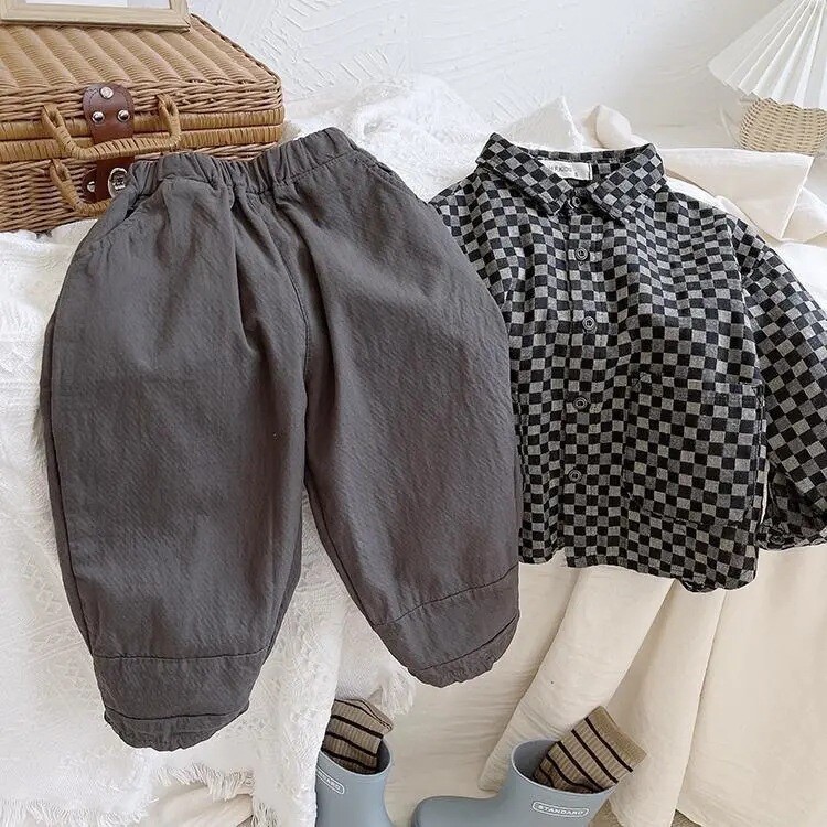 Nove jesenske 2024. dječje široke hlače Jednobojne široke hlače za dječake Modne hlače s džepovima za djevojčice Harem hlače za bebe Pamučna odjeća za bebe