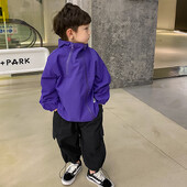 Jesen 2024. Djevojčice Dječaci Ležerna vjetrobranska jakna s kapuljačom Beba Djeca Gornja odjeća Kaput