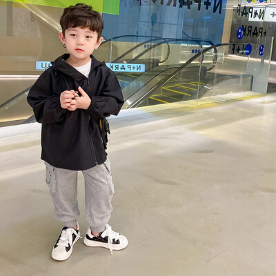 Jesen 2024. Djevojčice Dječaci Ležerna vjetrobranska jakna s kapuljačom Beba Djeca Gornja odjeća Kaput