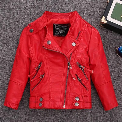 Детски кожени якета 2022 г. Нови пролетни есенни момчета с цип и нитове PU кожено яке Модни детски палта 1-14 години