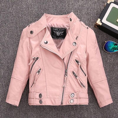 Детски кожени якета 2022 г. Нови пролетни есенни момчета с цип и нитове PU кожено яке Модни детски палта 1-14 години