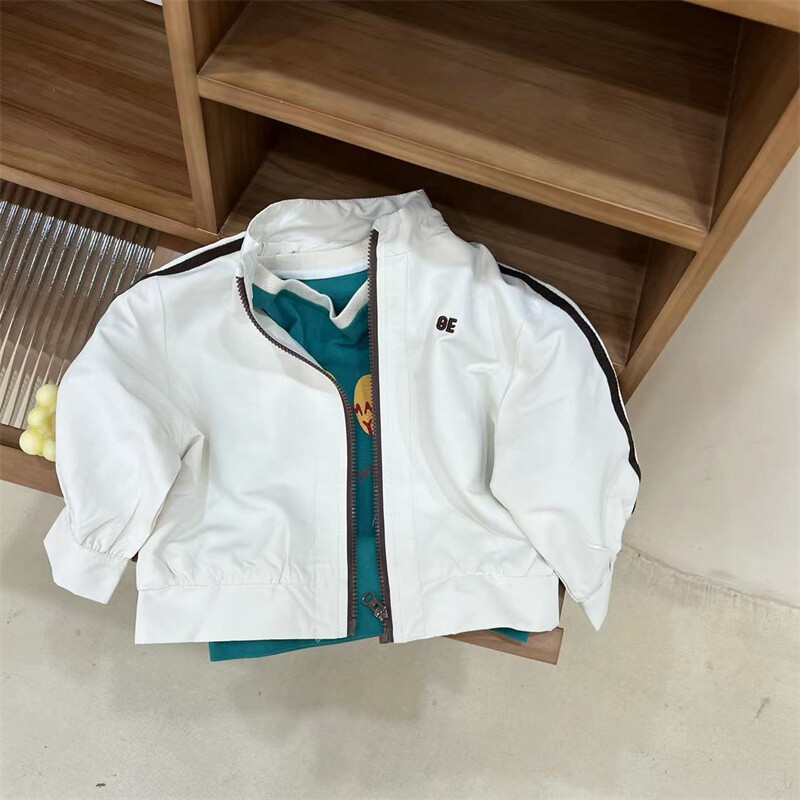 Dječački kaput Jakna Pamučna gornja odjeća Kaput 2023 Bijelo proljeće jesen Tinejdžeri Poklon Top Dječja odjeća