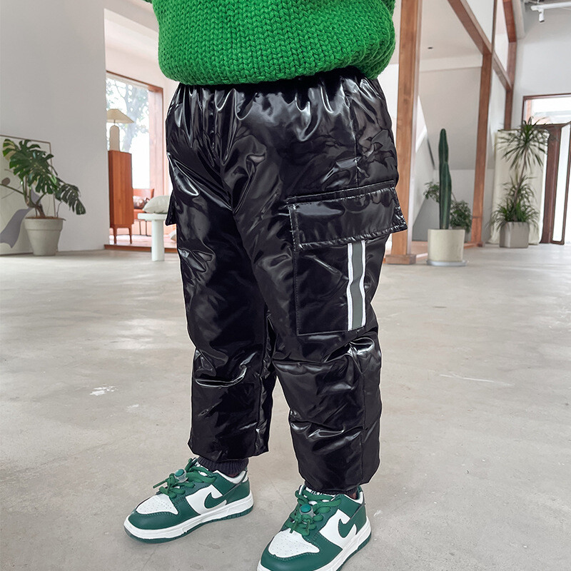 -30 stupnjeva Zimske dječje donje hlače za dječake Bijele pačje donje vodootporne neperive zimske kargo hlače za djevojčice Dječje hlače za male dječake