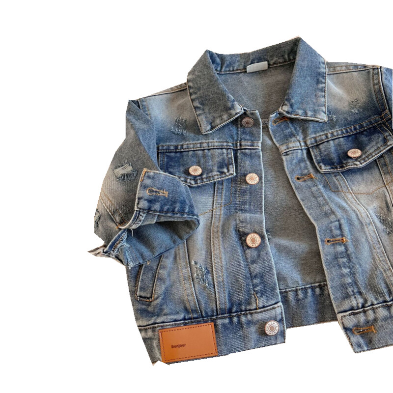 Dječački kaput Jakna Pamučna gornja odjeća Vjetrobran 2024 New Jean Proljeće Jesen Kaput Sport Tinejdžeri Dječja Topla odjeća