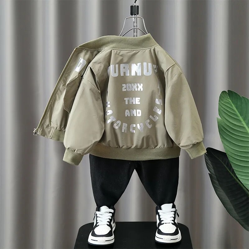 Dječja jakna za dječake Proljetna i jesenska odjeća 2023. Novi dječji modni ležerni kaput Bomber za dječake 2-7 godina