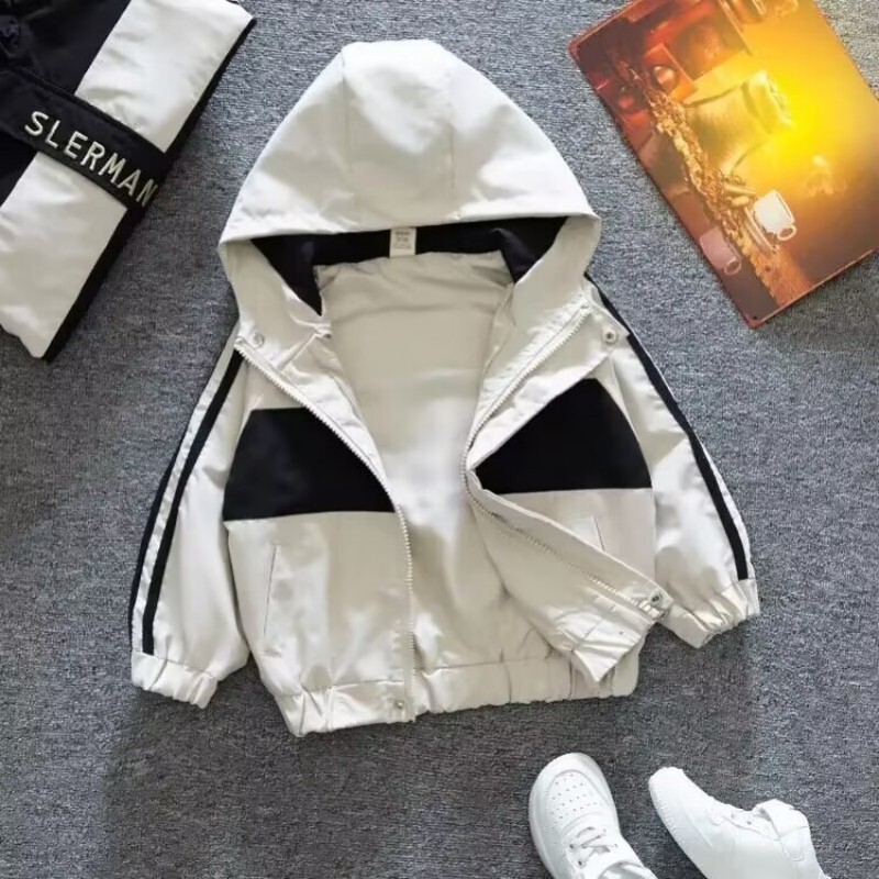 Dječja jakna Proljeće i jesen Tanki dječački ležerni kaput s kapuljačom Dječja vjetrovka