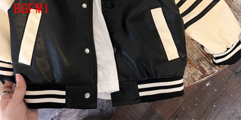 Dječaci Zgodna jakna Gornja odjeća Proljeće Jesen Nova korejska dječja vintage odjeća od Pu kože s patentnim zatvaračem Modne dječje jakne Top