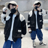 Dječački kaput Jakna Pamučna gornja odjeća Kaput 2023 Crna Proljeće Jesen Sport Tinejdžeri Dječja topla odjeća