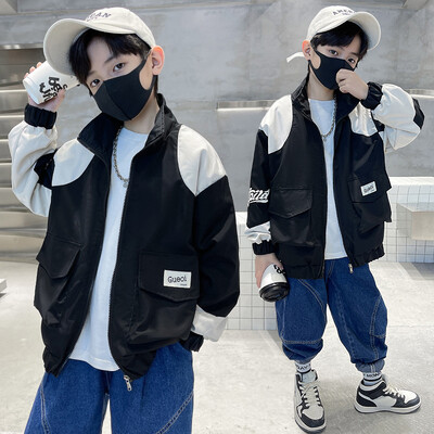 Dječački kaput Jakna Pamučna gornja odjeća Kaput 2023 Crna Proljeće Jesen Sport Tinejdžeri Dječja topla odjeća