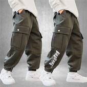 Kevad-sügis stiil lahtised vabaaja lastepüksid poistele õhukesed lahtised pikad püksid trendikas kõrge vöökohaga puuvillane polüesterkangas