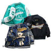 Proljeće Jesen Dječja Odjeća Jakne Kaputi Baby Boy 3D Bear Dugi rukavi Jakna s patentnim zatvaračem Teen Alphabet Baseball Uniforma Gornja odjeća