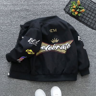 Proljeće Jesen Dječja Odjeća Jakne Kaputi Baby Boy 3D Bear Dugi rukavi Jakna s patentnim zatvaračem Teen Alphabet Baseball Uniforma Gornja odjeća