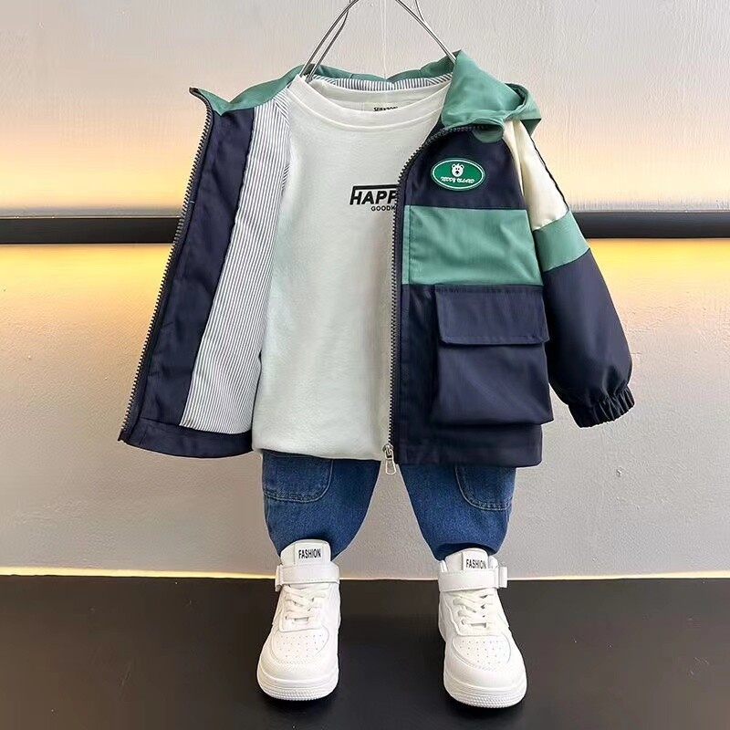 Poiste kevadised ja sügisesed ülerõivad Laste ülerõivad Moodsad 2024. aasta uued poisid, beebide topid, trendikad lasterõivad