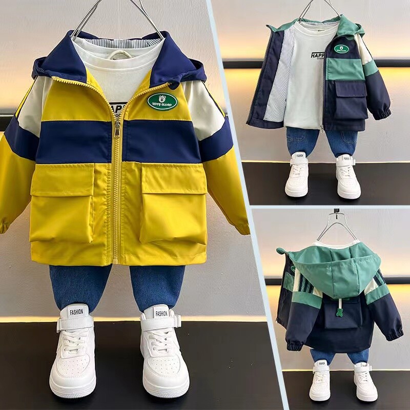 Poiste kevadised ja sügisesed ülerõivad Laste ülerõivad Moodsad 2024. aasta uued poisid, beebide topid, trendikad lasterõivad