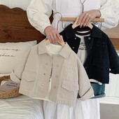 Gornja odjeća za dječake Proljeće i jesen 2024. Nova dječja jesenska odjeća Gornji dio isprane radne odjeće za dječake, korejska jakna