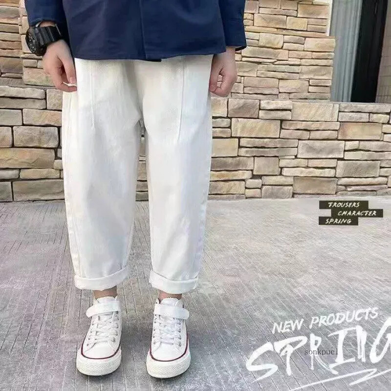 Beebipoiste püksid Kevad sügis Puuvillane Lapsed Poiss Tüdruk Lahtised püksid Cargo Püksid Laste vabaaja spordipüksid