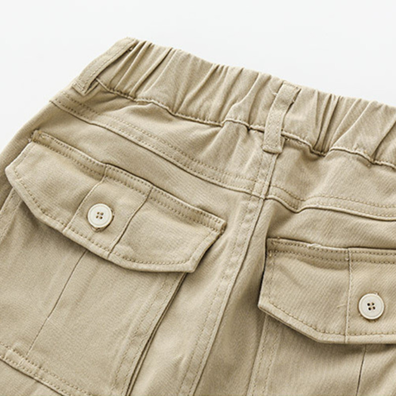 Laste koolivormi khakivärvi püksid 2023. aasta kevad-sügis, vabaaja puuvillased sirged püksid teismelistele poistele vanuses 4–15 aastat