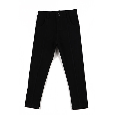 3-12 ani Copii Pantaloni skinny Baieti Uniforme scolare negre Adolescenti Pantaloni formali cu talie reglabila Imbracaminte stretch toamna iarna