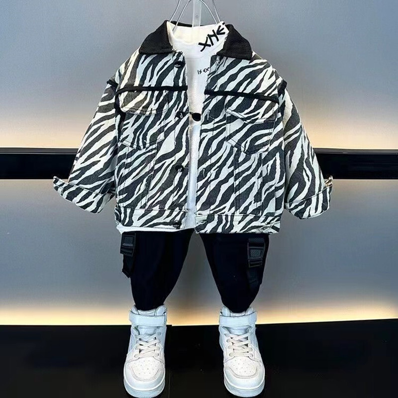 Proljetni i jesenski kaput za dječake 2024. Nova modna jakna za dječake Dječja jakna za dječake s crtićima Tigar Patchwork Top