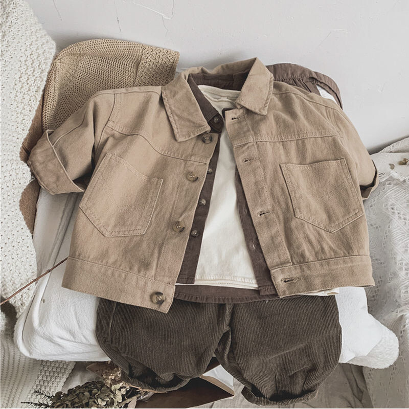 Dječački kaput Jakna Pamučna gornja odjeća Kaput 2023 Jednobojna proljeće jesen Dječja topla odjeća velikih veličina