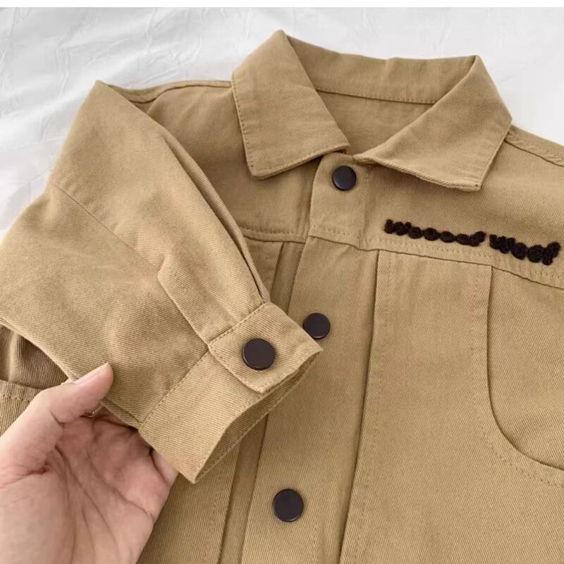 Gornja odjeća za dječake, proljeće i jesen 2024., nova dječja odjeća, jakna s medvjedom od čistog pamuka, zgodna, ležerna, vrhunski trend za djecu