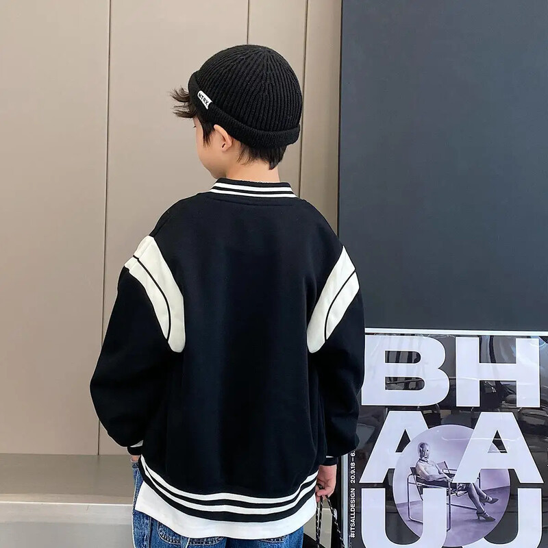 2023. Proljeće, ležerna odjeća, 2-11, 12 godina, tinejdžeri, pune majice s dugim rukavima i patentnim zatvaračem, gornja odjeća, kaputi, dječja jakna za dječake, jesen