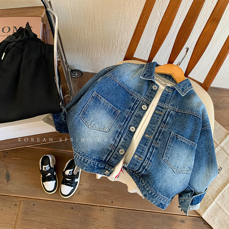 Μπουφάν για αγόρια Βαμβακερό πανωφόρι πανωφόρι 2023 Jean Spring Φθινόπωρο Υψηλής ποιότητας Παιδικά Ζεστά Ρούχα