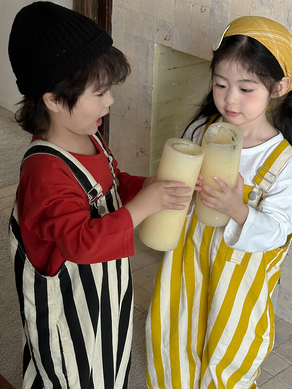 Jesen 2024. Novi dječji kombinezoni na pruge Pamuk Dječaci Djevojčice Široke svestrane hlače na naramenice Ležerne hlače za malu djecu Dječja odjeća