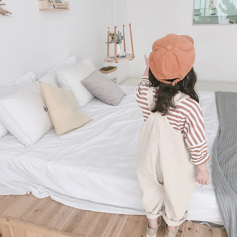 2024 New Children Toddler Boys Kids Solid φόρμες Ζαρτιέρες Casual Corduroy Baby Bib Pants Solid outwear 9M-5T