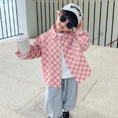 Dječački kaput Jakna Pamučna gornja odjeća Kaput 2023. Ružičasta Proljeće Jesen Dječja topla odjeća velikih veličina